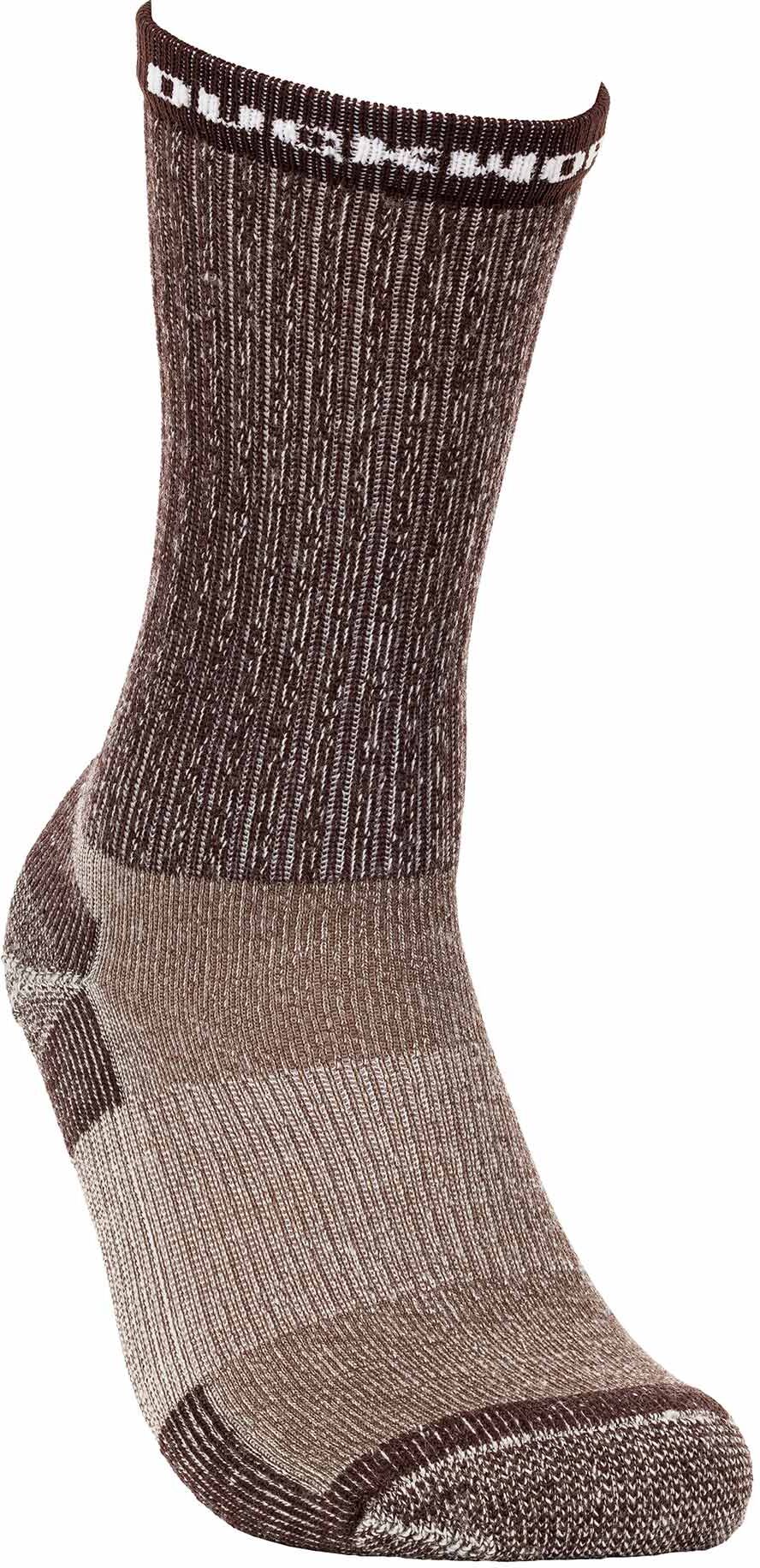 Merino Wool Socks   Midweight Hiking Crew Sock   Duckworth   Brown   S