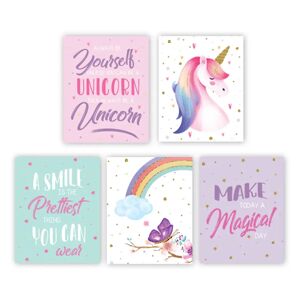 Throwback Traits Unicorn Posters for Girls Room 8x10" (5 Posters)