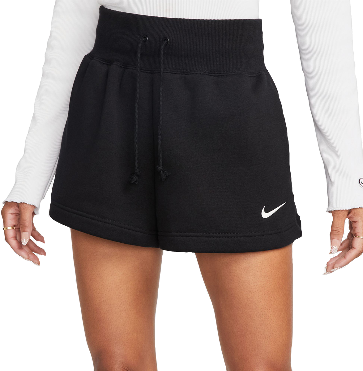 Nike Women's Sportswear Phoenix Fleece High-Waisted Short in Black/Sail   Size: XL   Fit2Run