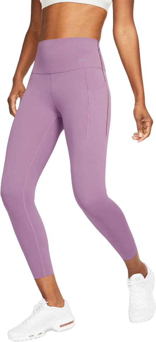 Nike Women's Dri-FIT Universal HR 7/8 Tight in Violet Dust/Black   Size: Medium   Fit2Run