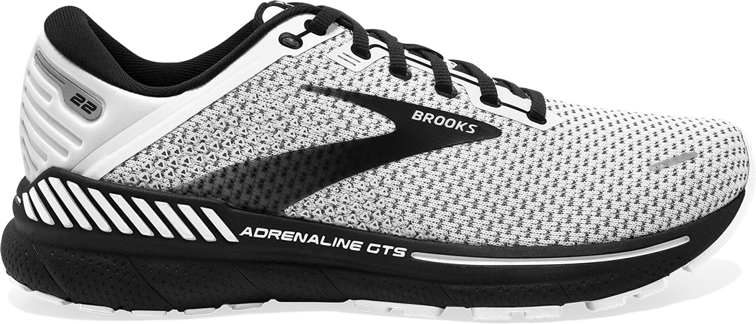 Brooks Women's Adrenaline GTS 22 Shoes in White/Grey/Black   Size: 11 Width: B   Fit2Run