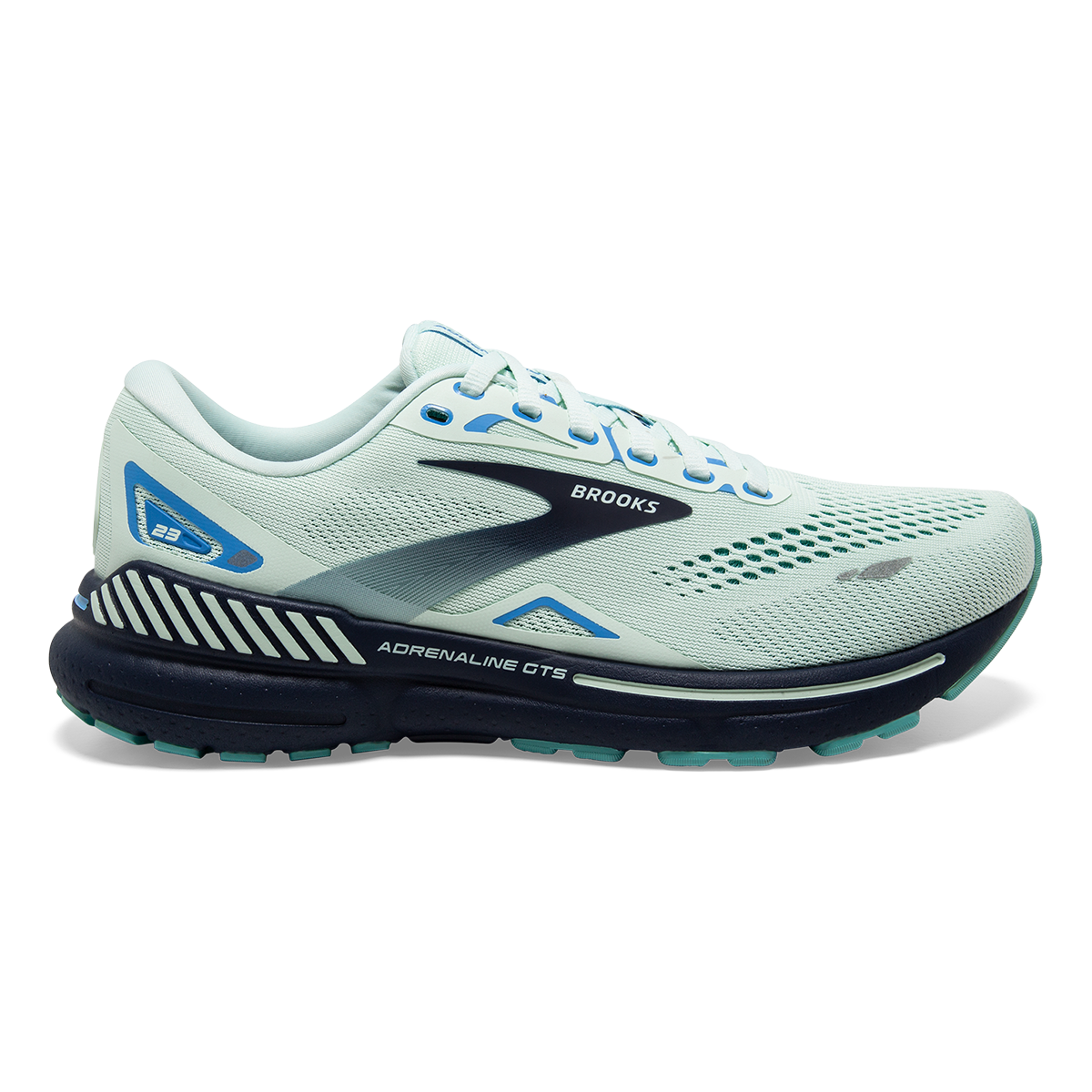 Brooks Women's Adrenaline GTS 23 Shoes in Blue Glass/Nile Blue/Marina   Size: 8.5 Width: B   Fit2Run