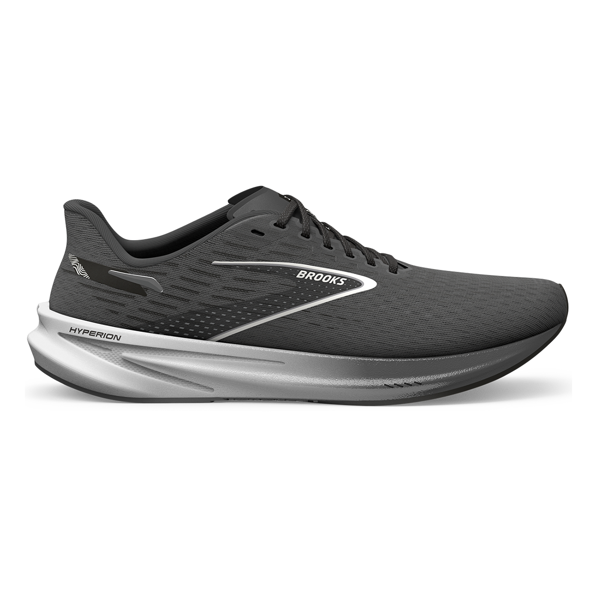 Brooks Men's Hyperion Shoes in Gunmetal/Black/White   Size: 10 Width: D   Fit2Run