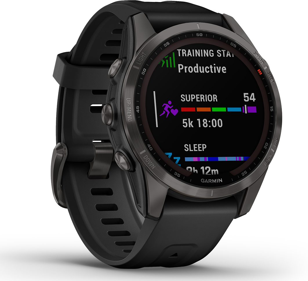 Garmin Unisex Fenix 7S Solar in Carbon Gray Dlc   Fit2Run