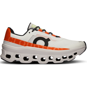 ON Women's Cloudmonster Shoes in Undyed/White/Flame   Size: 8.5 Width: B   Fit2Run