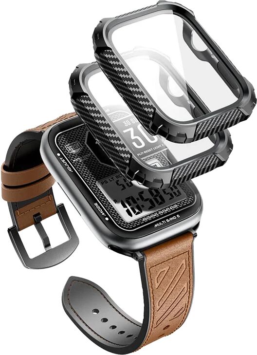 i-Blason Apple Watch 44mm Armorbox Case with Tempered Glass Screen Protectors - Brown