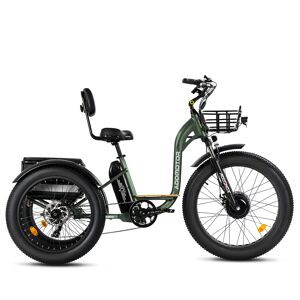 Addmotor Grandtan PLUS Trike Bike 2023, Fat Tire Electric Tricycle for Adults with 48V*20AH Battery for up to 85+ Miles, Army Green 2023 New Release