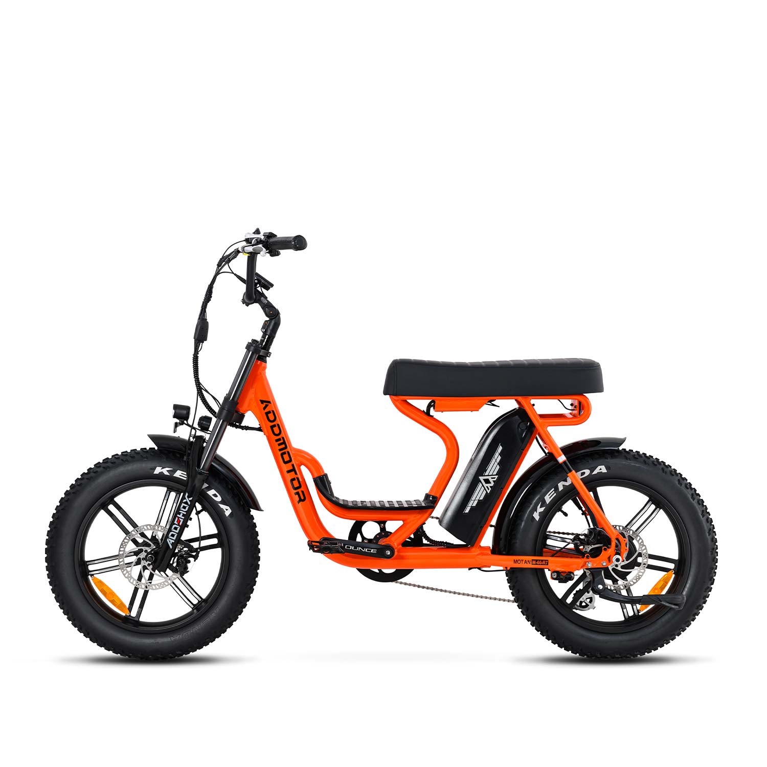 Addmotor Moped-Style 20Ah Long Range Step Thru Fat Tire Cruiser Banana Seat Electric Bike