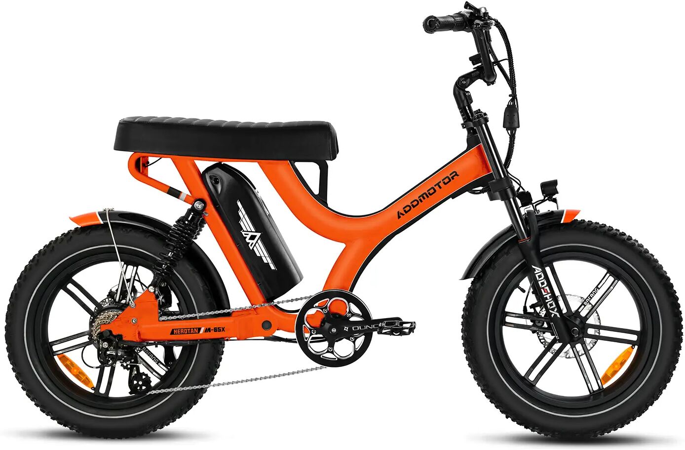 Addmotor  HEROTAN M-65X Cruiser Electric Bike, 48V20Ah Long Range Battery up to 105+ Miles per Charge，EB 2.0 Samsung (21700-5000mah), Orange