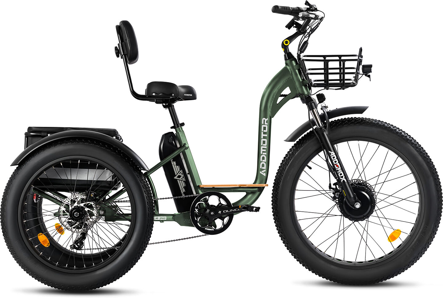 Addmotor Grandtan PLUS Trike Bike 2023, Fat Tire Electric Tricycle for Adults with 48V*20AH Battery for up to 85+ Miles, Army Green 2023 New Release