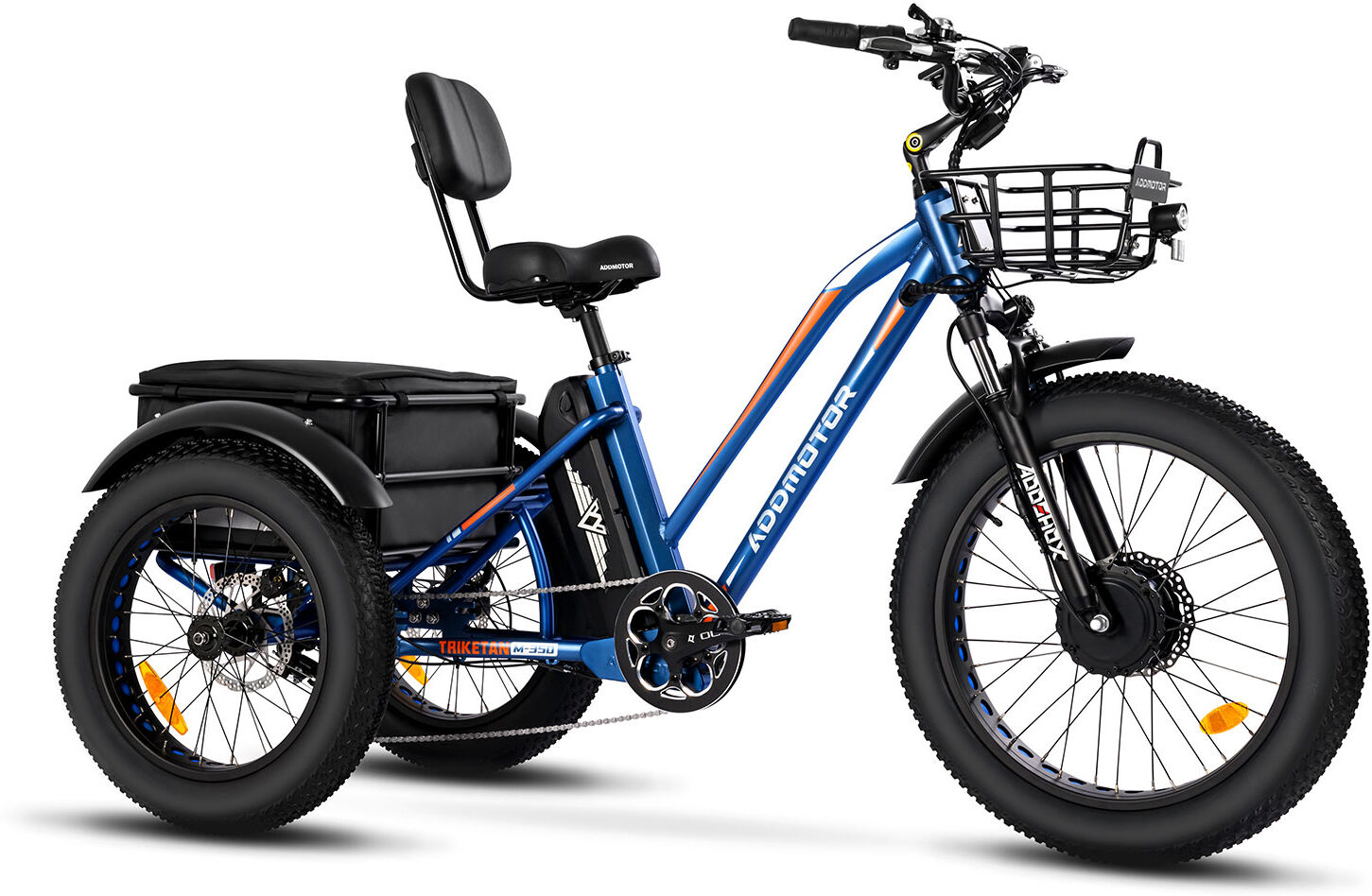 Addmotor Triketan Electric All Terrain Tricycle for Adults with Puncture-Resistant Fat Tires 2023 New Version, Neptune Blue