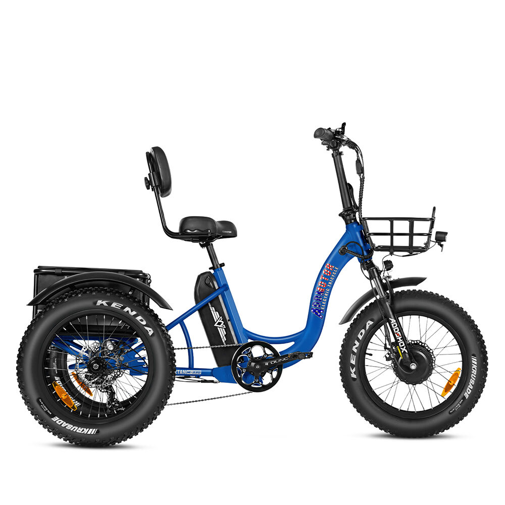 Addmotor Trike M-330 Triketan Electric Fat Trike 2023 Step-Thru Fat Tire 3 Wheel Electric Bike for Adults  750W Motor, 48V*20AH Battery, Neptune Blue