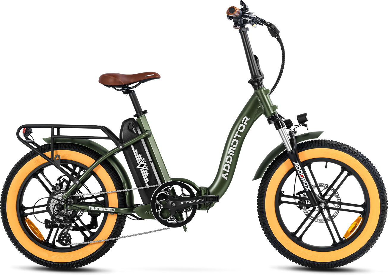 Addmotor Foldtan M-140 Ebike fat tire Comfortable Folding E-Bike, Army Green