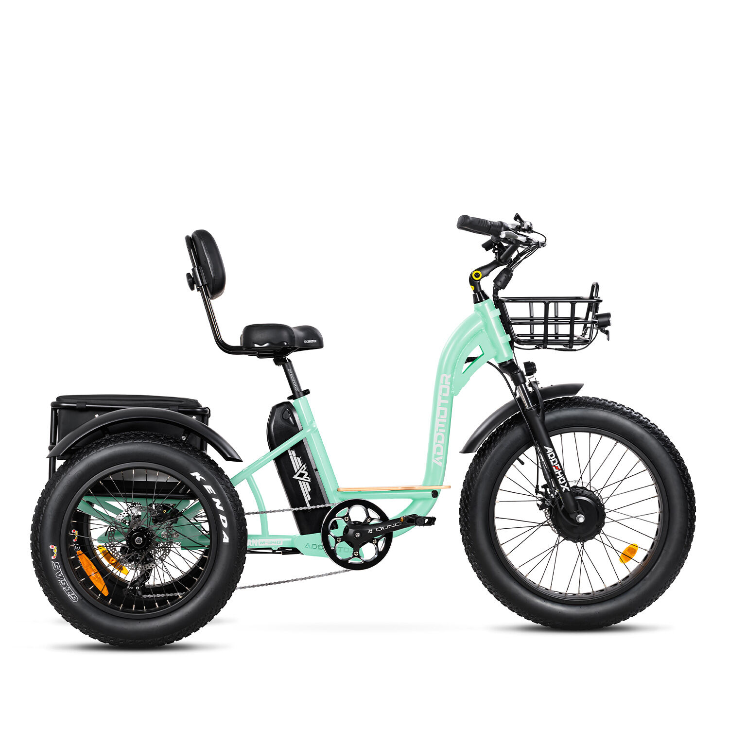 Addmotor Grandtan M-340 3 Wheel Electric Bikes for Adult, Easy to Control 2023 New Version, Cyan Green