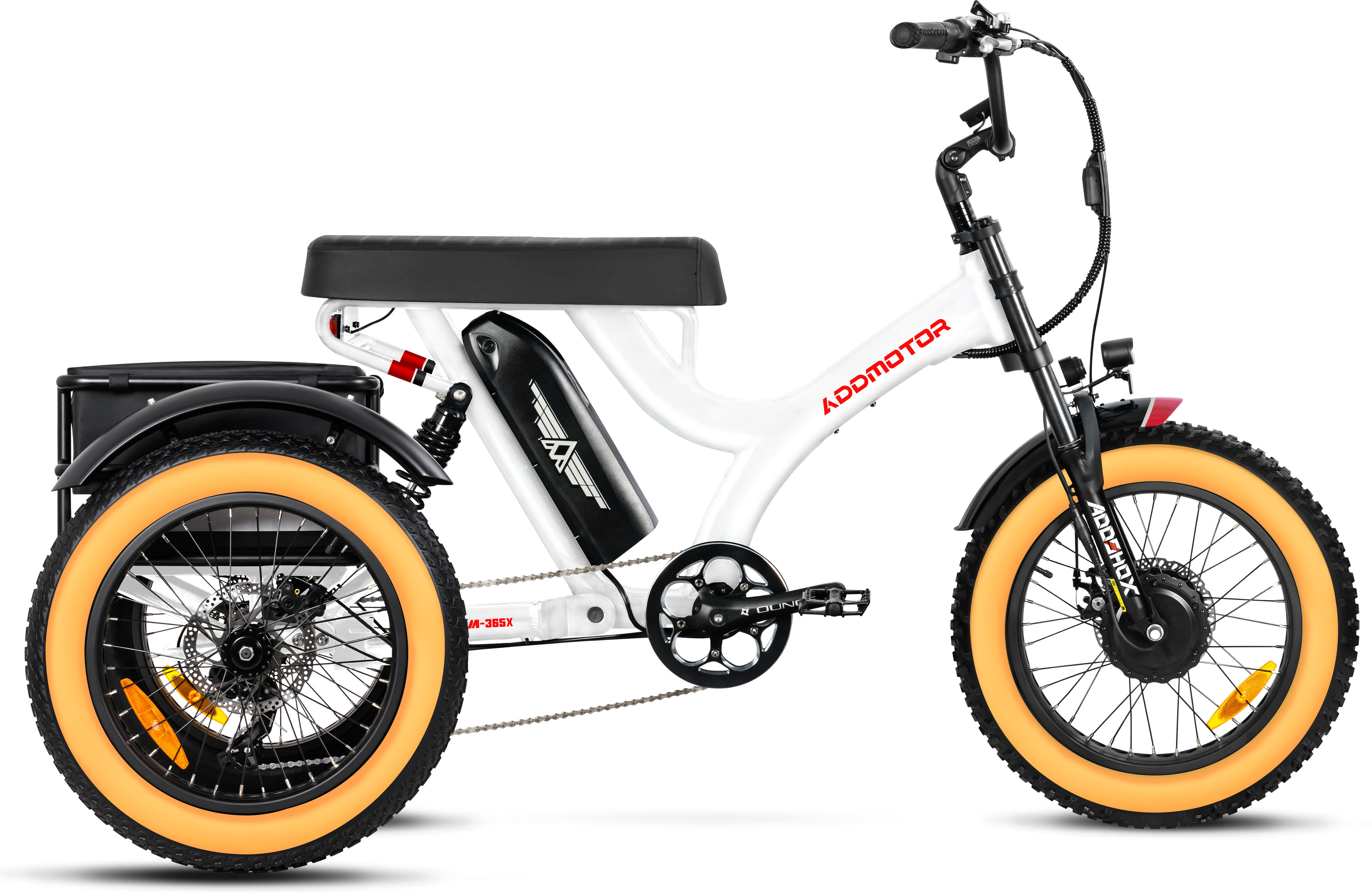 Addmotor Herotri M-365X Electric Trike for Adult - Fat Tire 3 Wheel Electric Ebike - White