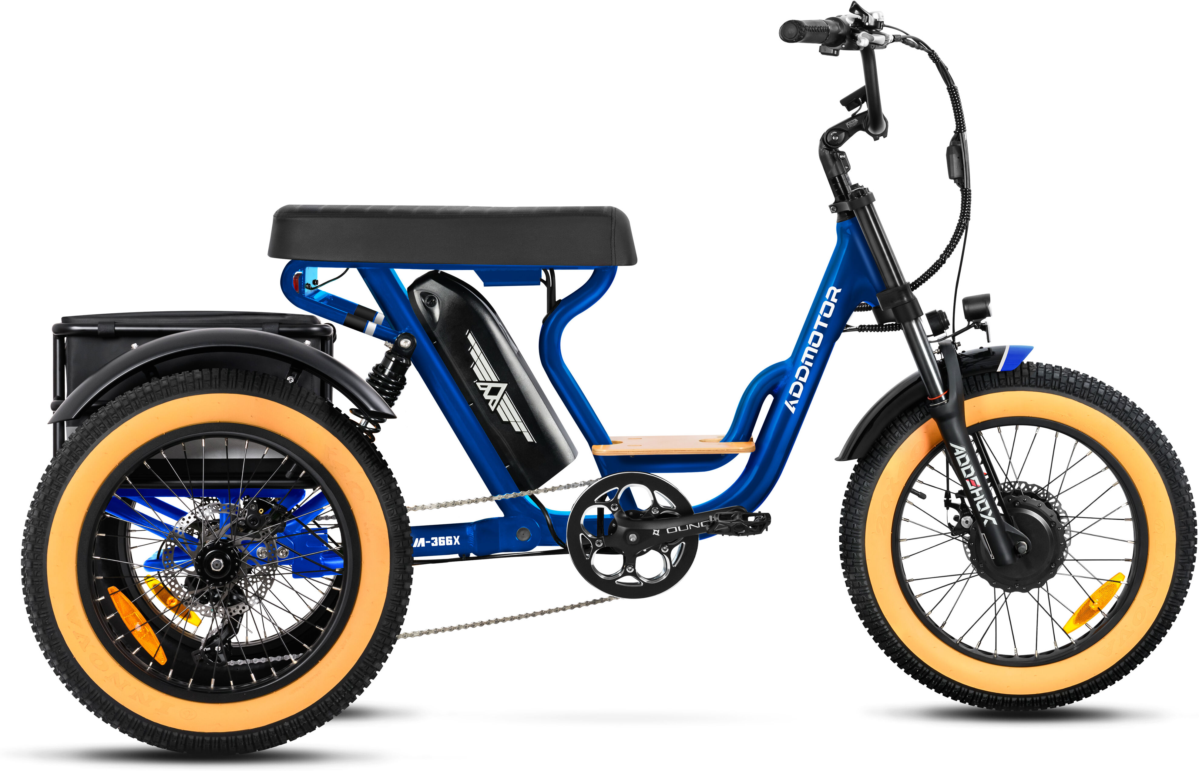 Addmotor Soletri M-366X Etrike for Adult - Fat Tire 3 Wheel Electric Tricycle for Two Person - Blue