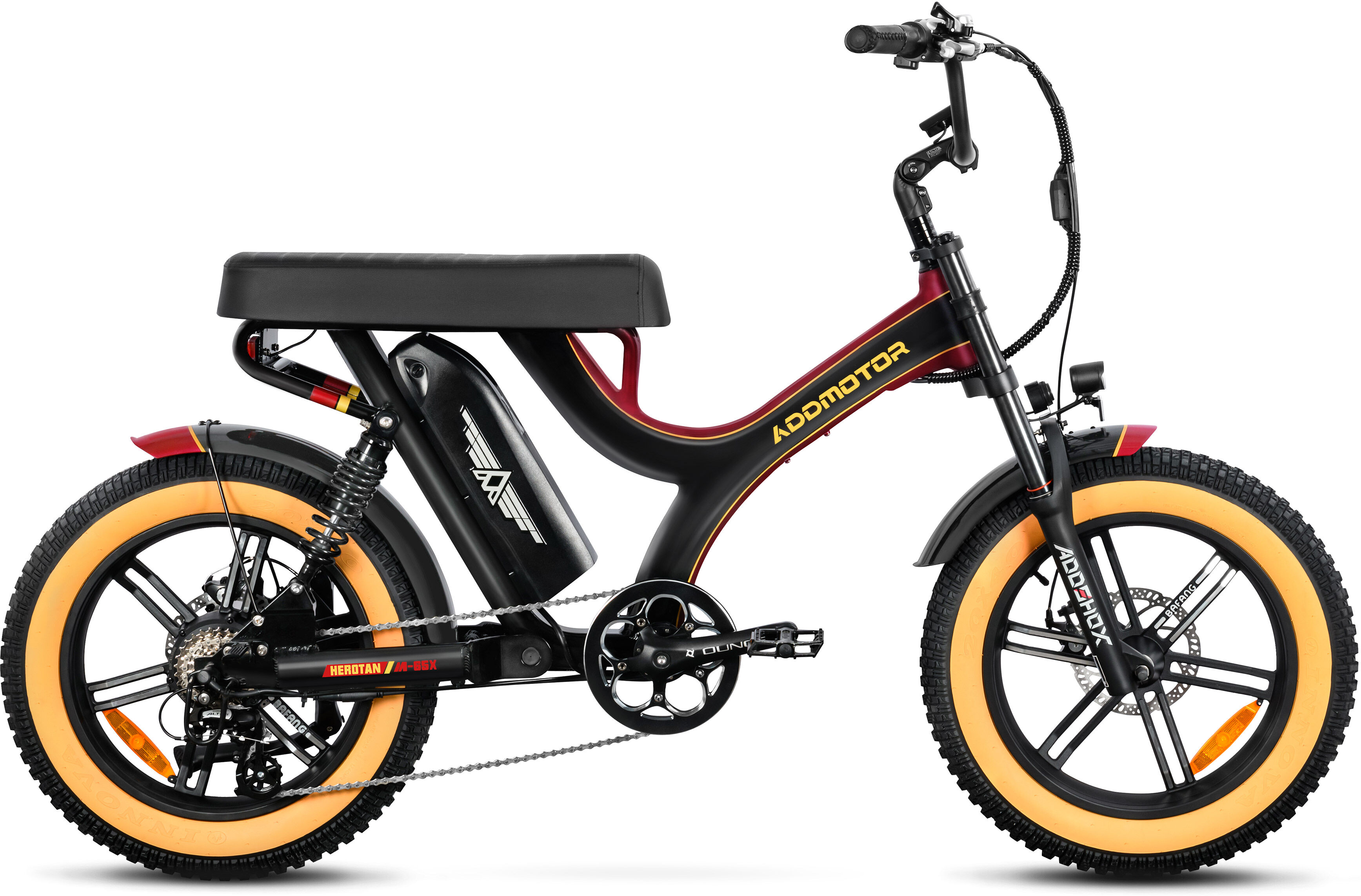 Addmotor HEROTAN M-65X Cruiser Electric Bike, 48V20Ah Long Range Battery up to 105+ Miles per Charge，EB 2.0 Samsung (21700-5000mah), Black