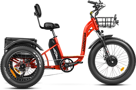 Addmotor Electric Trike - Grandtan M-340 750W Electric Tricycle for Adults, Red 2023 New Version