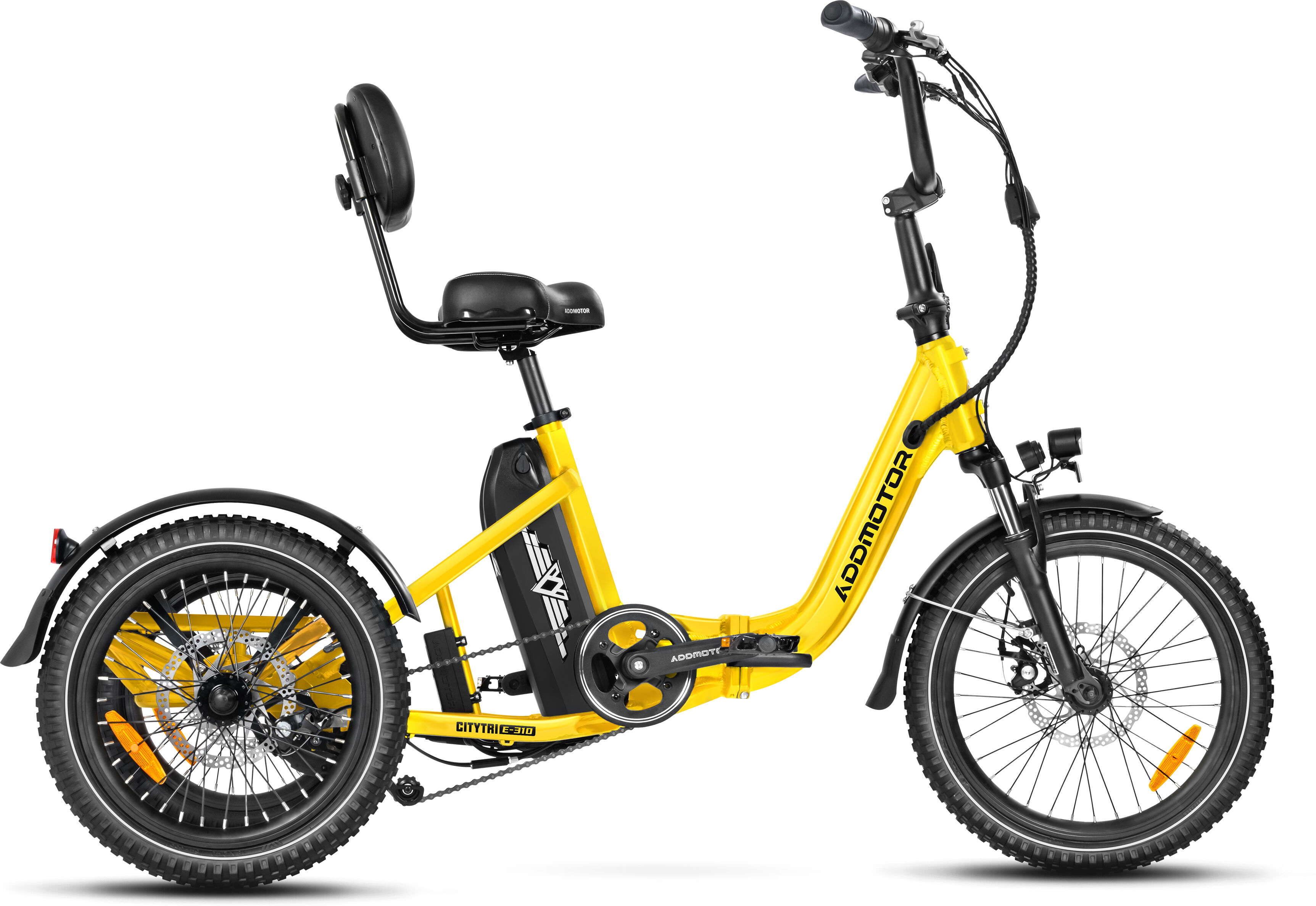 Addmotor Citytri E-310 Electric Trike with 750W 20Ah Best Electric Tricycle Under $2000 Up To 90 Miles - Yellow