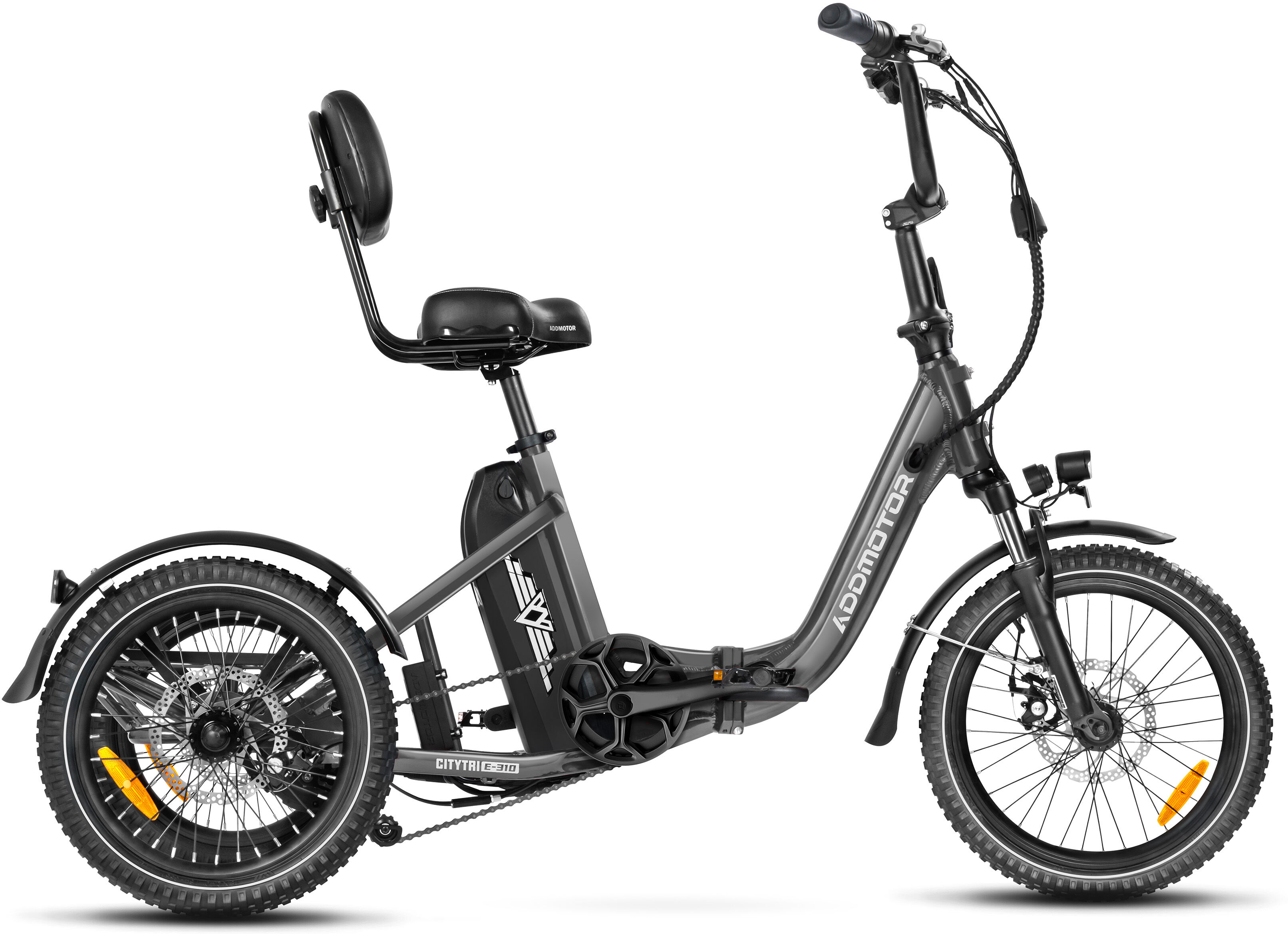 Addmotor Citytri E-310 Mini 750W 20Ah Electric Trike for Adults Best Electric Tricycle Under $2000, Up To 90 Miles - Grey