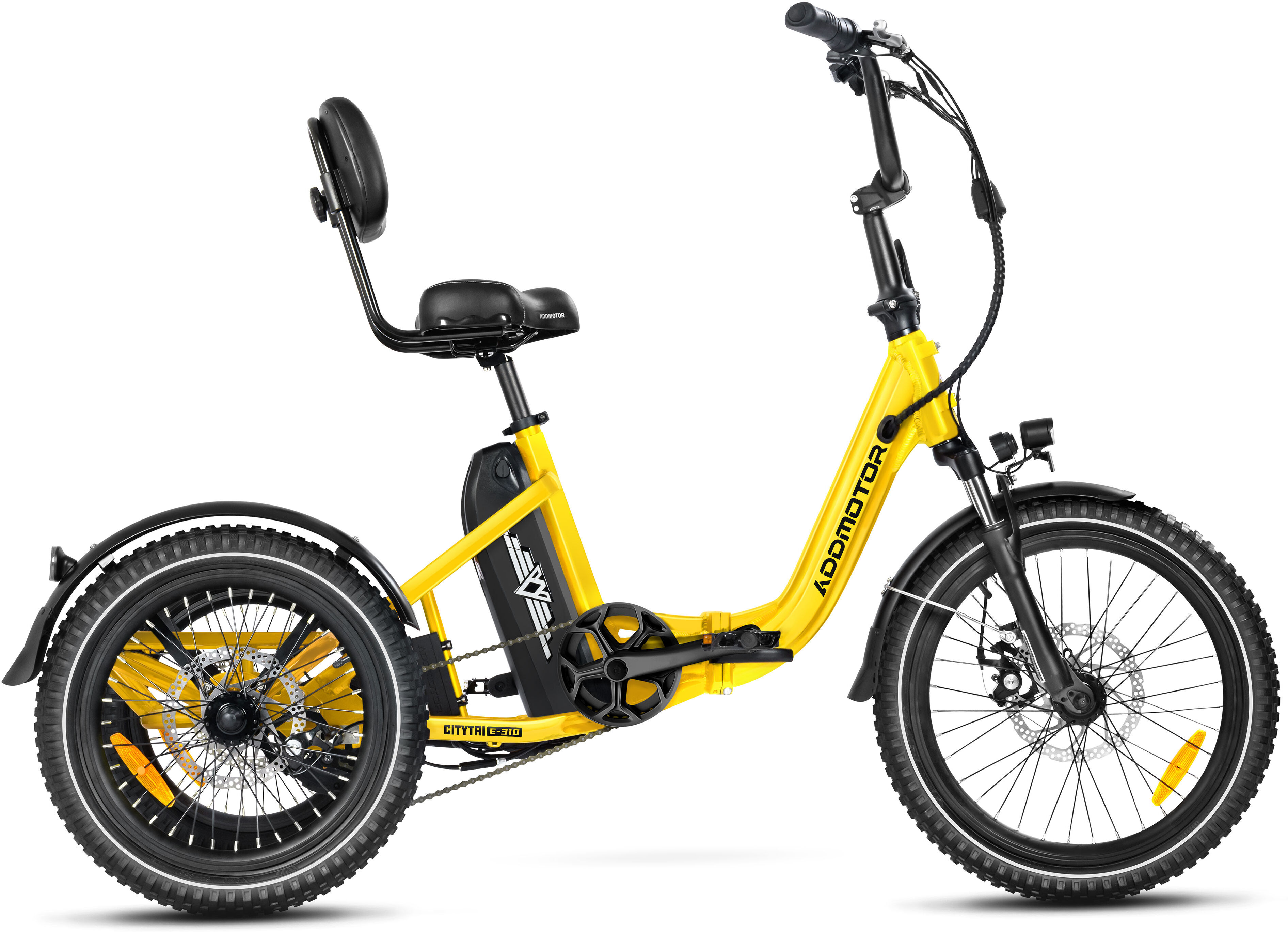 Addmotor Citytri E-310 Plus Electric Trike with 750W 20Ah  2023 Best Electric TricycleUp To 90+Miles Per Charge - Yellow