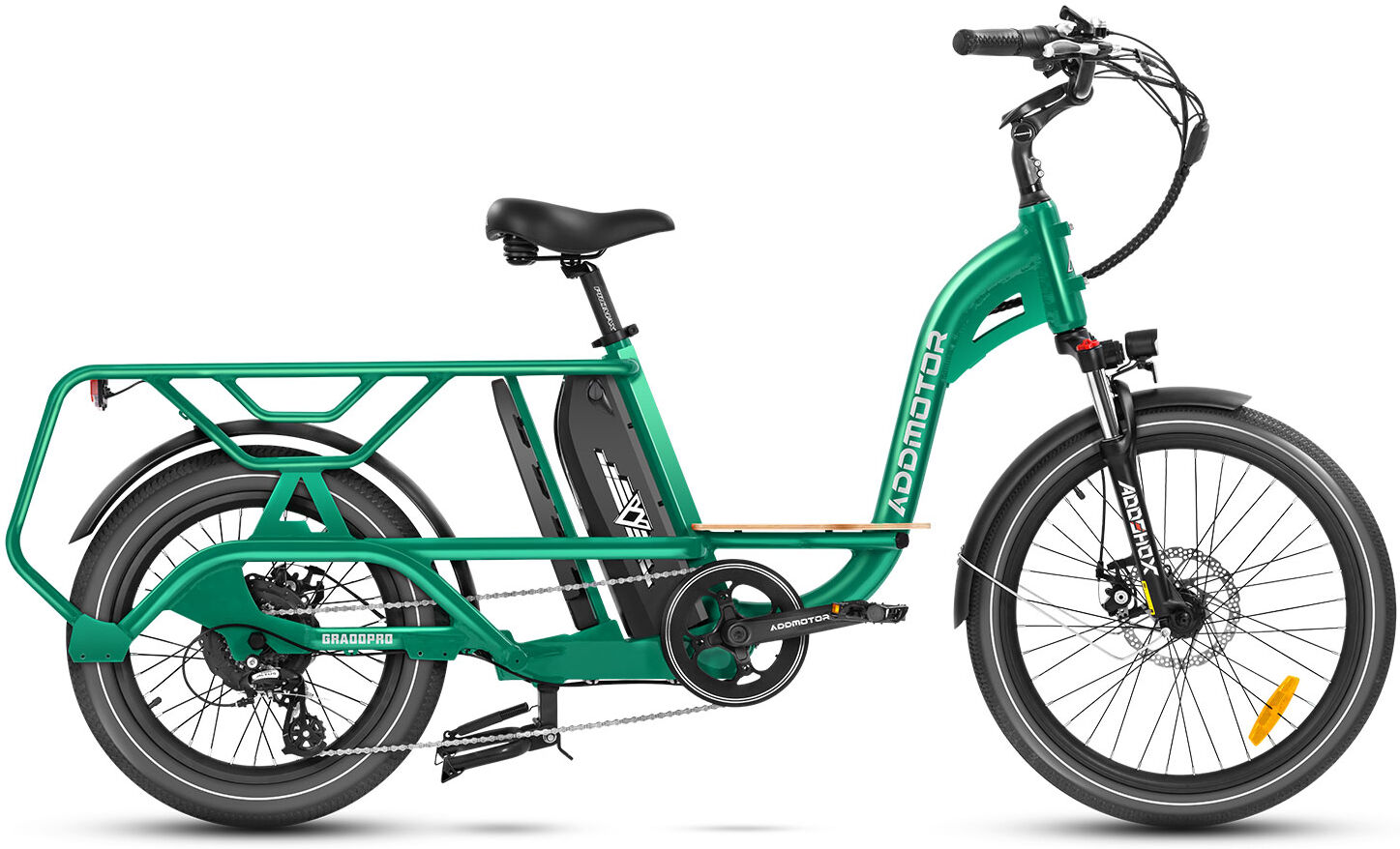 Addmotor Graoopro Electric Bike   Best Dual Battery Cargo Electric Bicycle   Adults 750W Rear Motor Ebikes   Green + Single-Battery