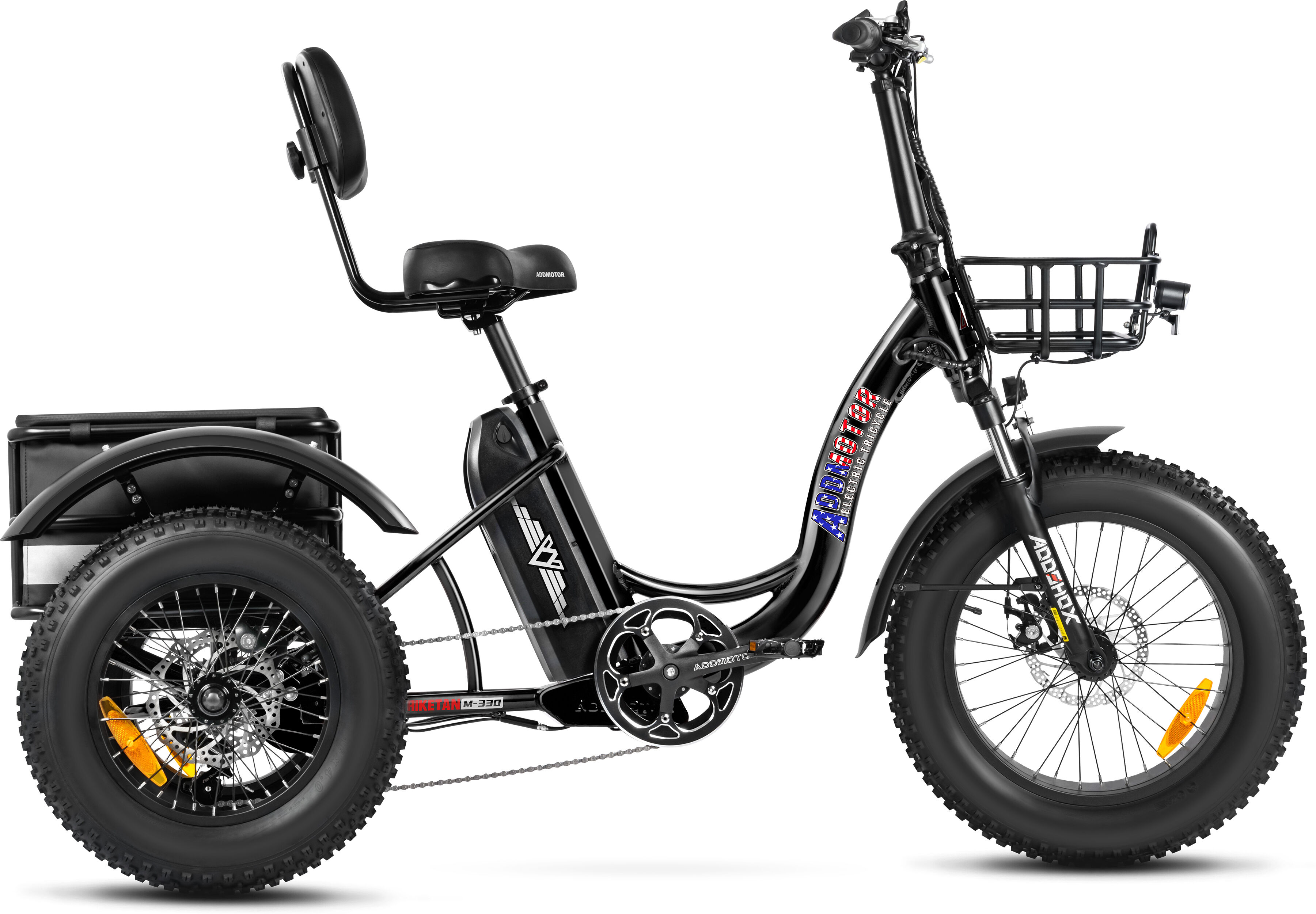 Addmotor Triketan II M-330 MINI 2024 Electric Trike with 750W Rear Drive Motor Fat Tire Electric Tricycle for All Terrains - Black