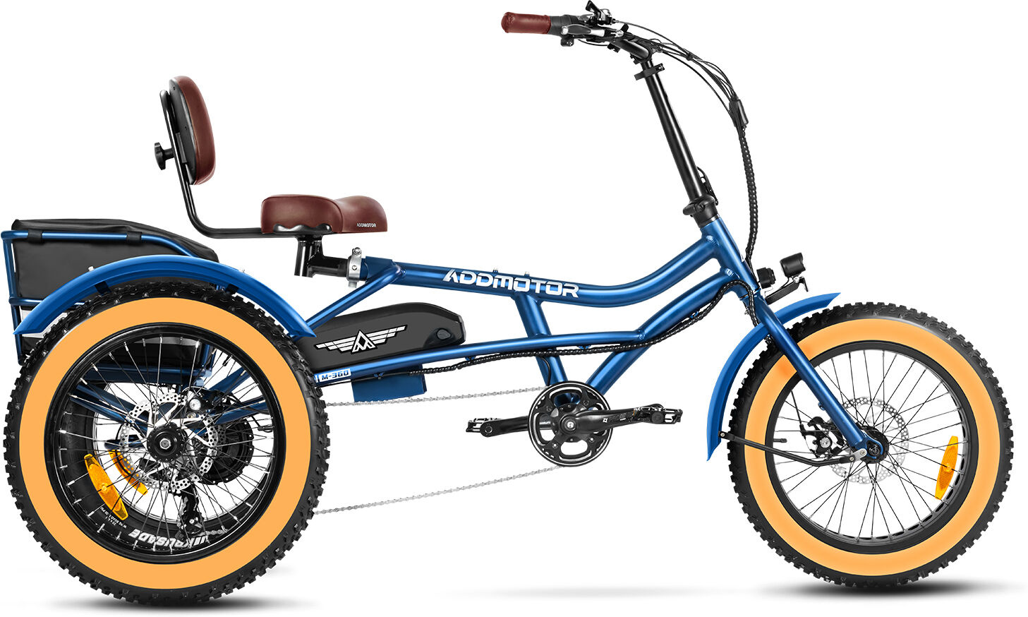 Addmotor Arisetan II M-360 Adult Semi-Recumbent Fat Tire Electric Trike 2024 Version, Blue