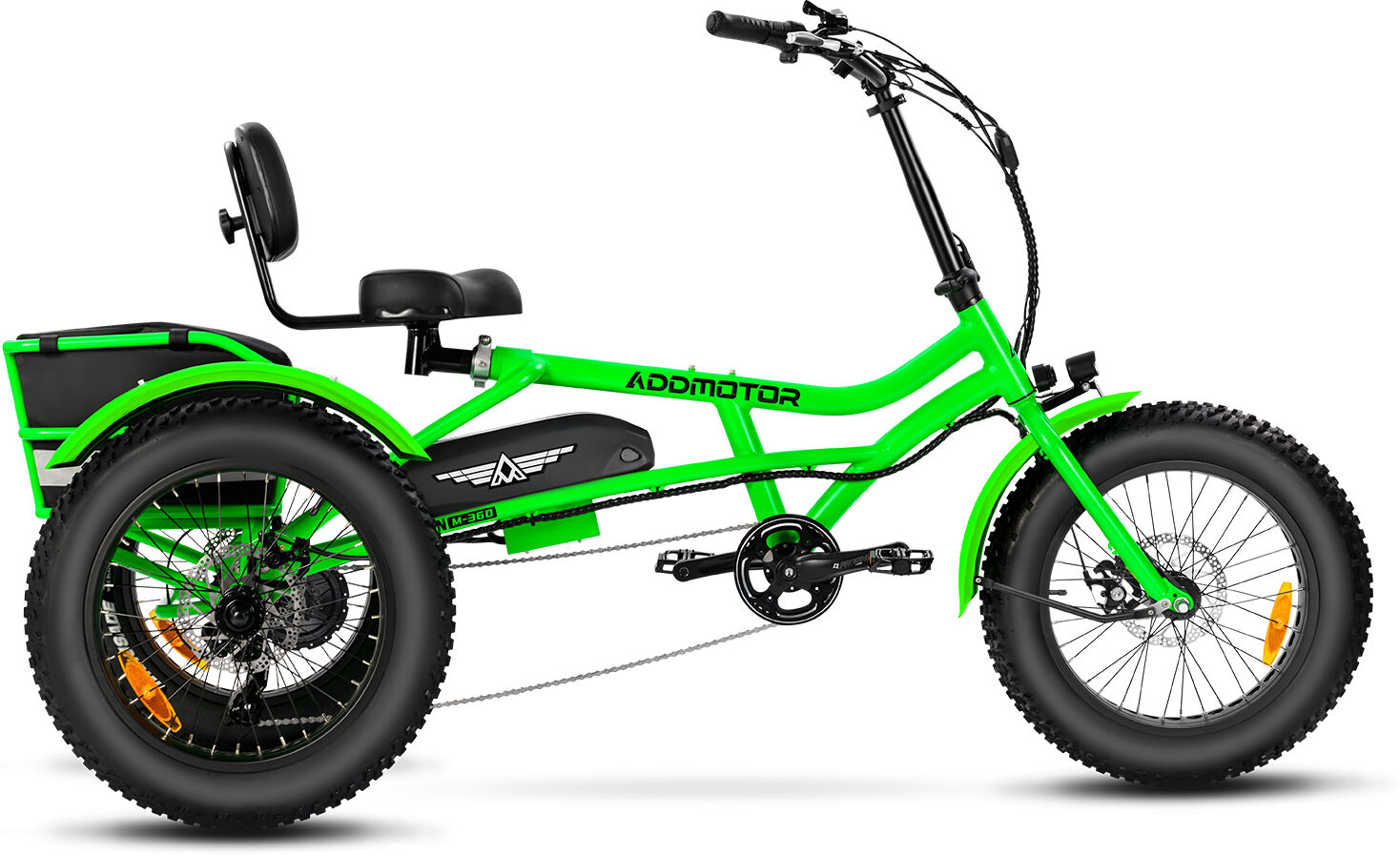 Addmotor Arisetan II M-360 2024 Electric Trike for Adult Semi-Recumbent Electric Tricycle with 750W Bafang Rear-Mounted Motor, Green