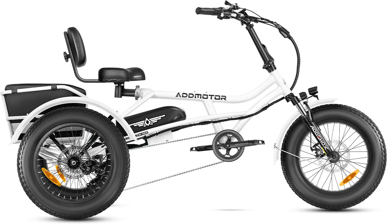 Addmotor Arisetan M-360 Mini Trike   Adult Semi-recumbent Electric Trike   Best Affordable Electric Tricycle with 750W Rear Motor   Pearl White