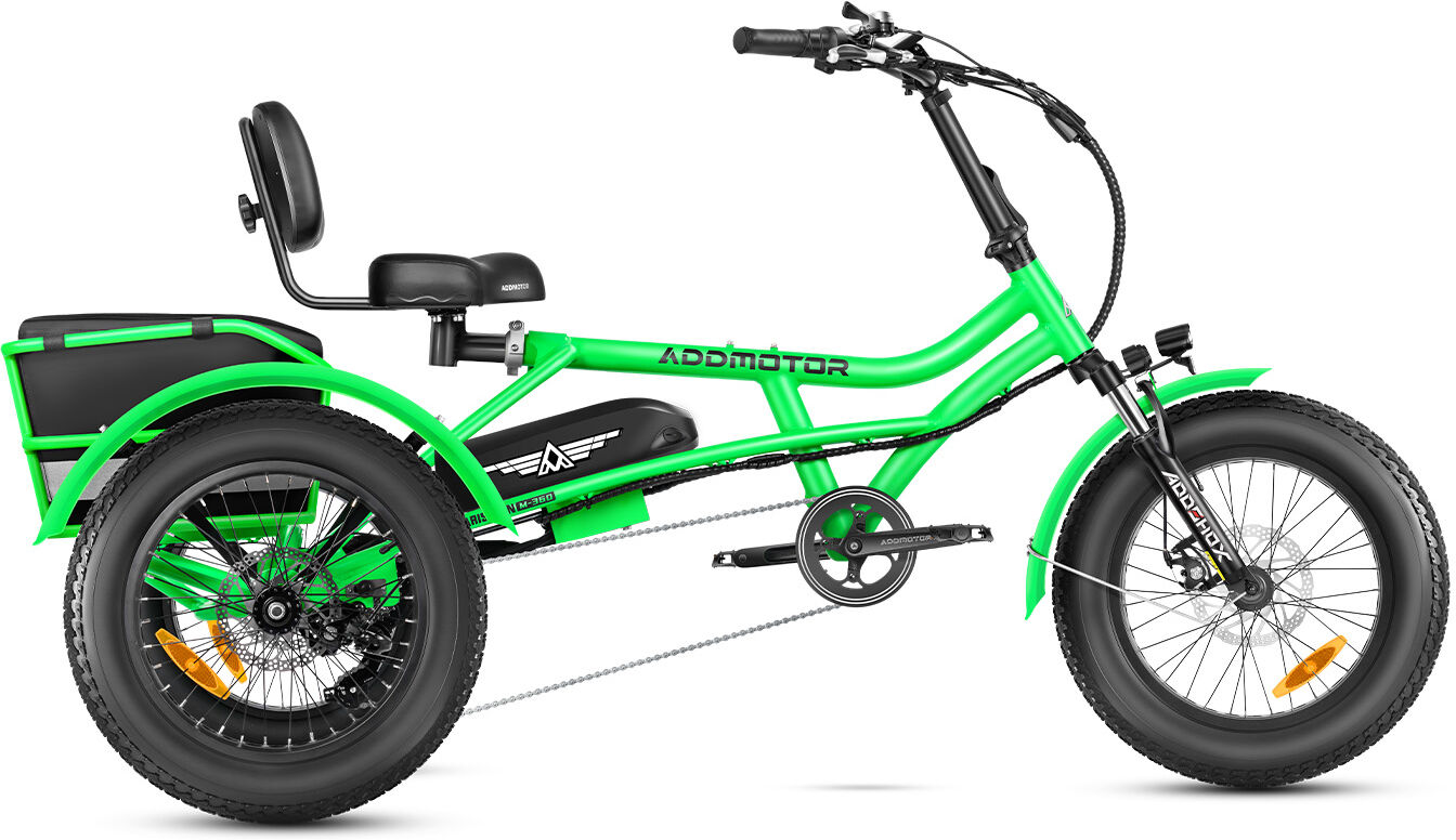 Addmotor Arisetan M-360 Mini Trike   Adult Semi-recumbent Electric Trike   Best Affordable Electric Tricycle with 750W Rear Motor   Green