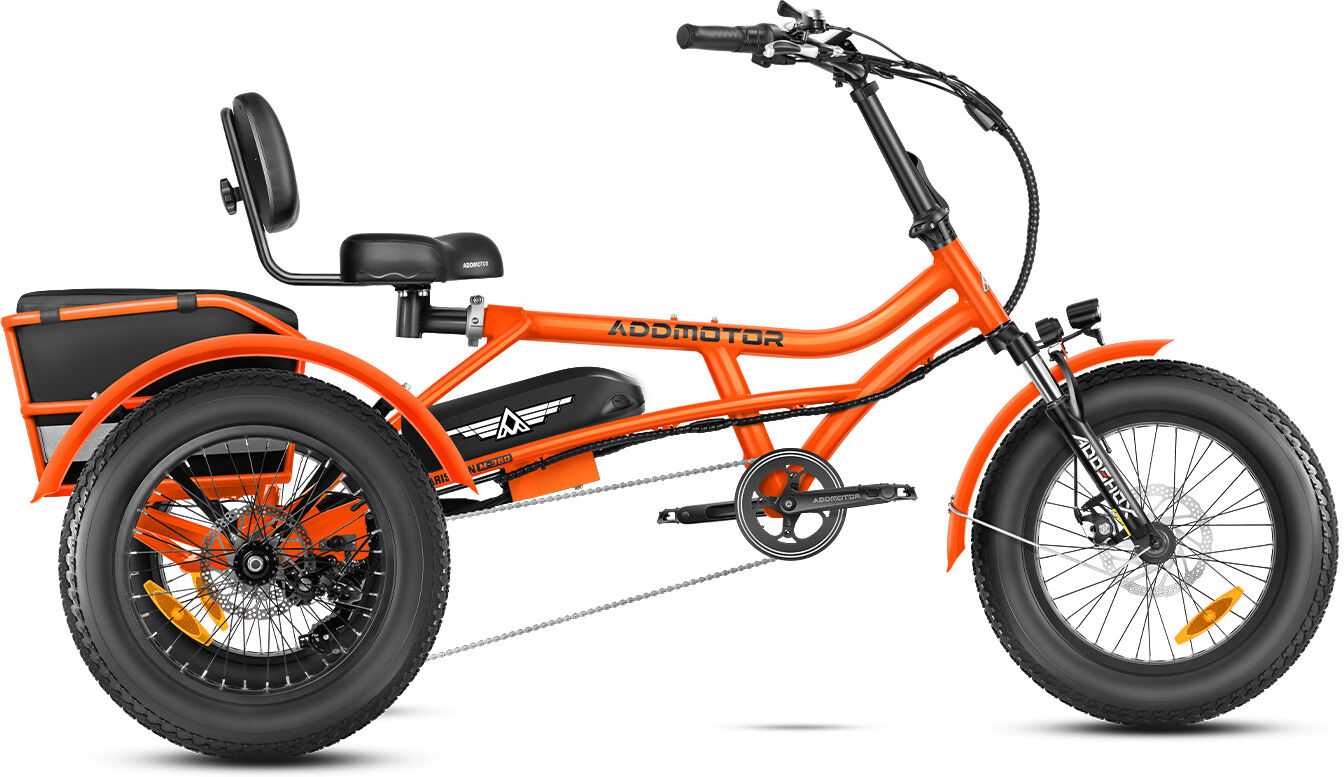 Addmotor Arisetan M-360 Mini Trike   Adult Semi-recumbent Electric Trike   Best Affordable Electric Tricycle with 750W Rear Motor   Orange