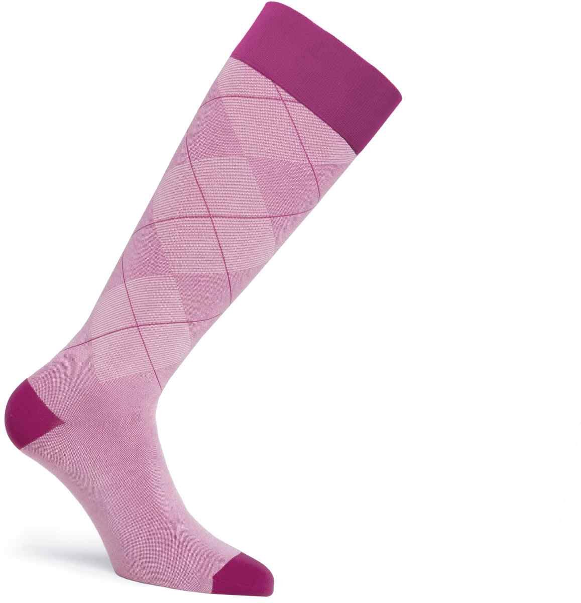 JOBST Casual Pattern Knee High Compression Socks, 15-20 mmHg, Closed Toe, Preppy Pink, Medium Petite