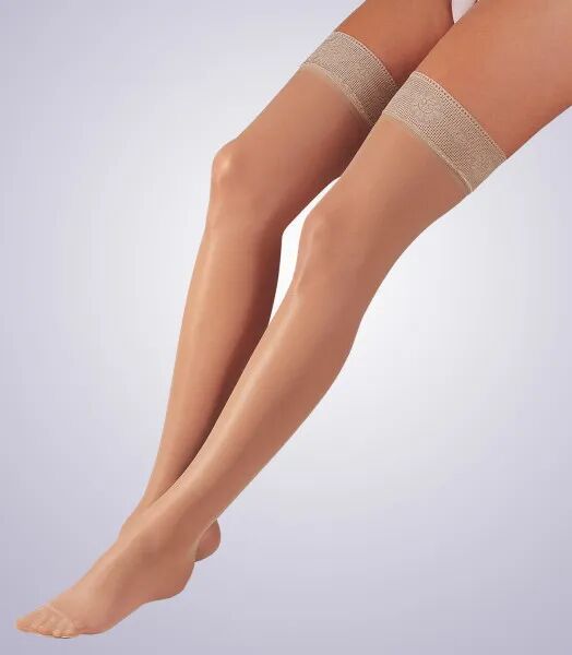 Jobst Activa 15-20 mmHg Medium Support Nude Size B Closed Toe Women Sheer Lace Top Thigh High - H2202