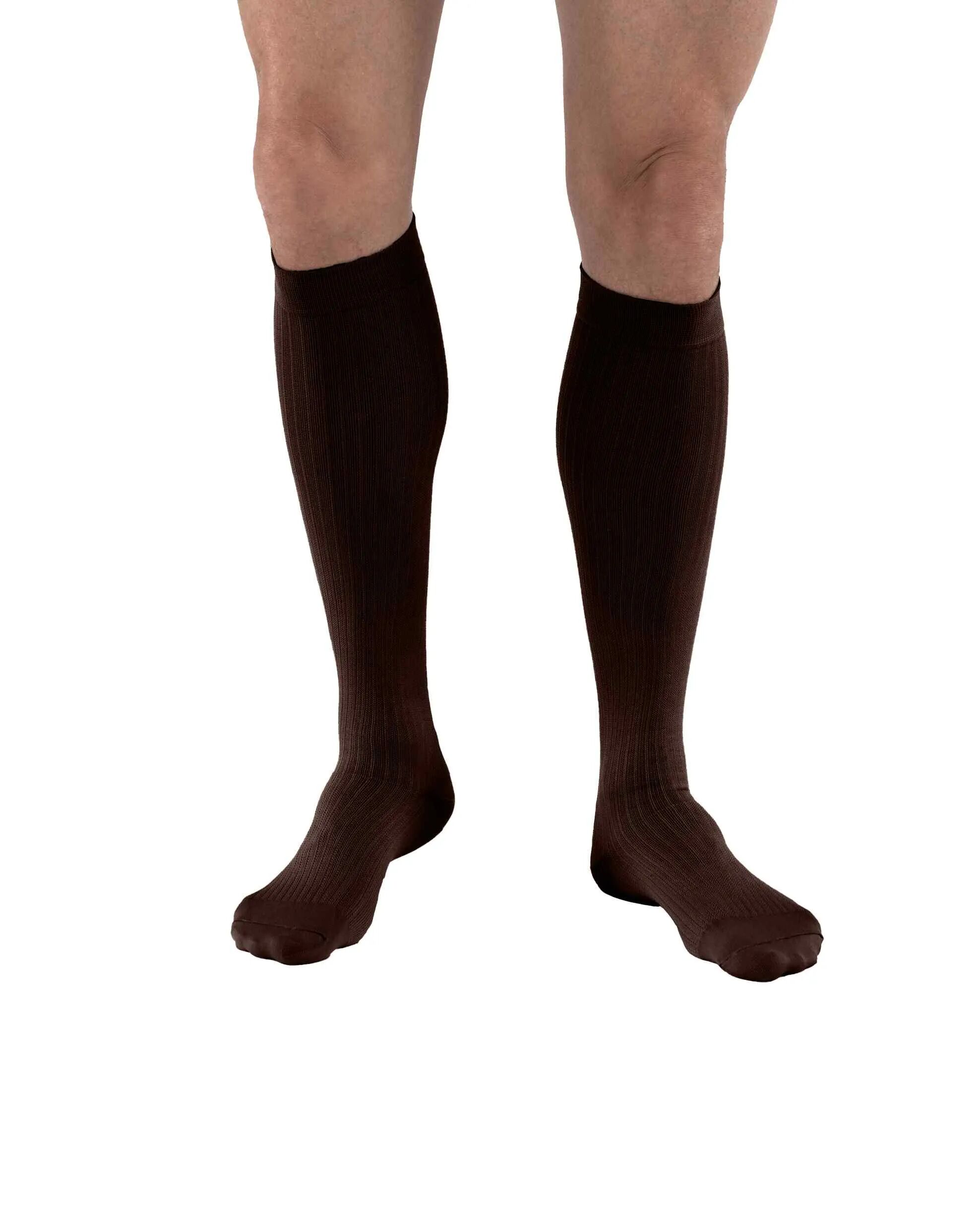 Jobst Mens Dress 8-15 mmHg Light Support Brown XL Closed Toe Men Dress Sock - 110791