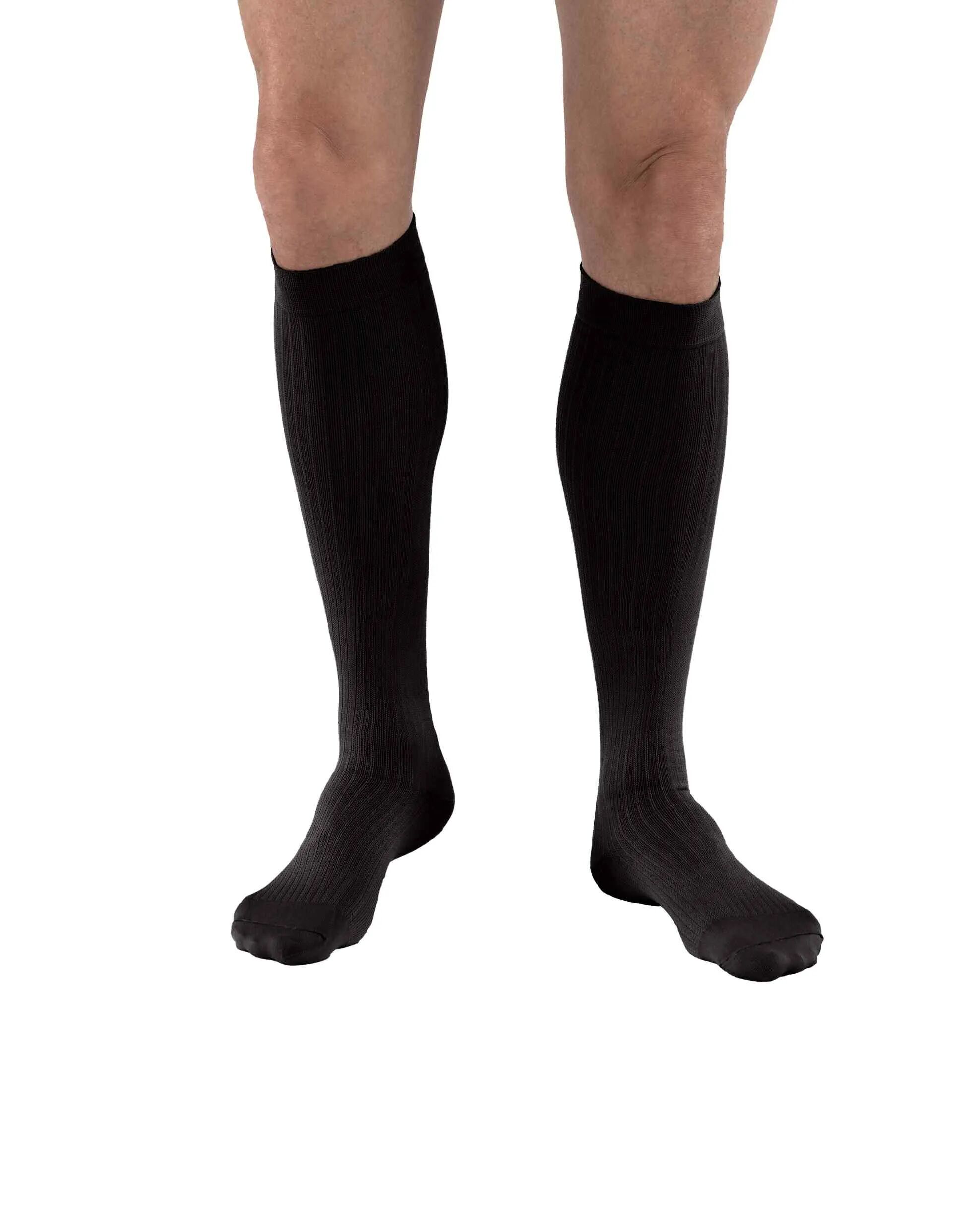 Jobst Mens Dress 8-15 mmHg Light Support Black Small Closed Toe Men Dress Sock - 110780