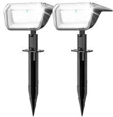 AiDot Linkind 60 LEDs Auto On/Off Solar Spot Lights Outdoor Solar Lights with Waterproof IP65-2 Pack