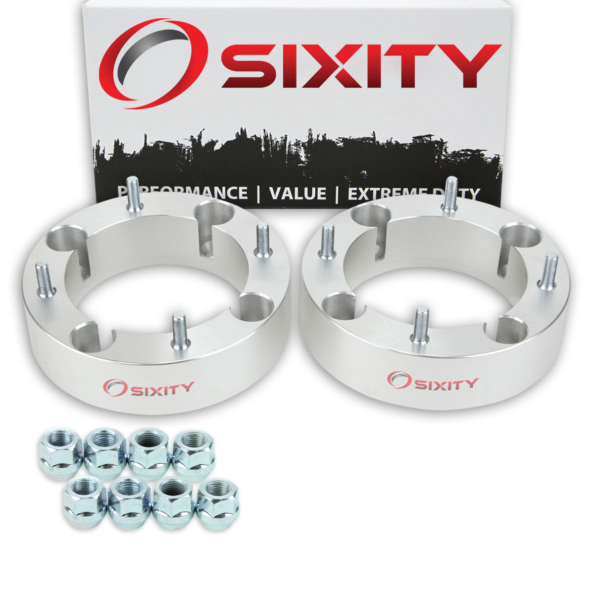 Sixity 2 pc 2 Inch 1990-2013 Polaris Ranger 4/156 Front Wheel Spacers