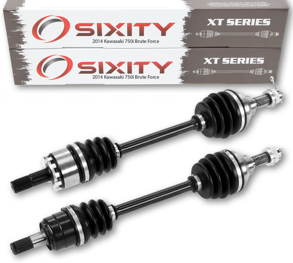 Sixity 2014 Kawasaki 750i Brute Force 4X4 Front Left Right XT ATV Axles - Pair KVF750LEF 4X4I