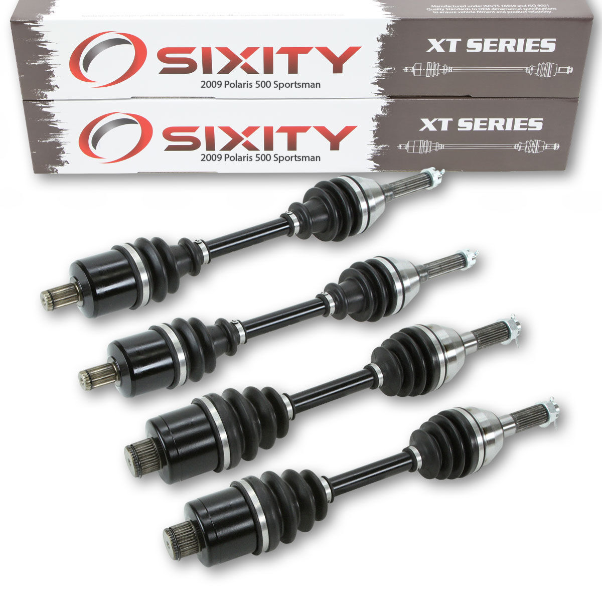 Sixity 2009 Polaris 500 Sportsman 4X4 Front Rear Left Right XT ATV Axles - Four A09MN50E Tractor