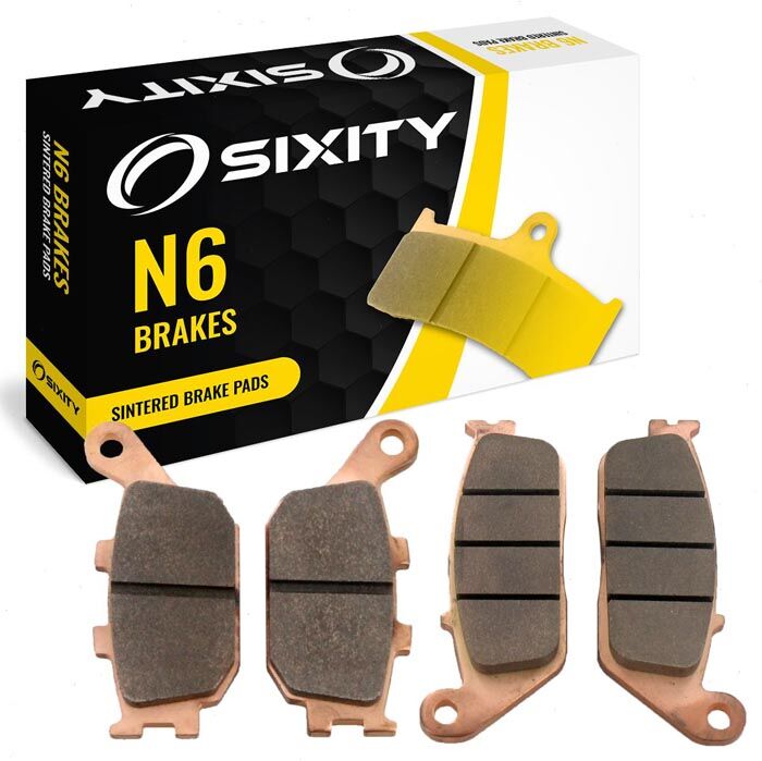 Sixity Front + Rear Sintered Brake Pads 2004-2009 Honda VTX1300C Solid