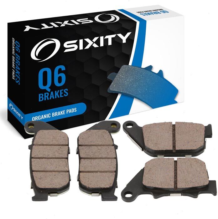 Sixity Front + Rear Organic Brake Pads 2009-2010 Harley Davidson XL883N Iron 883