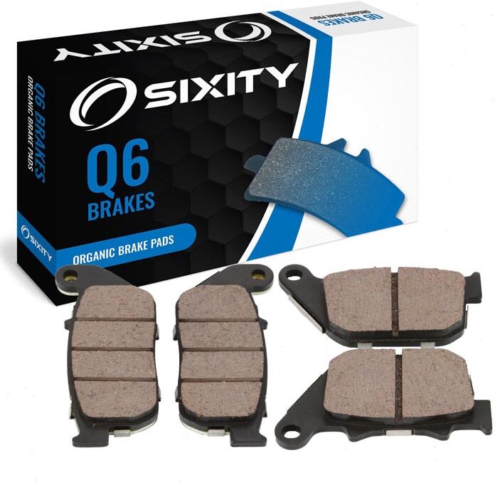 Sixity Front + Rear Organic Brake Pads 2011-2013 Harley Davidson XL1200C Sportster