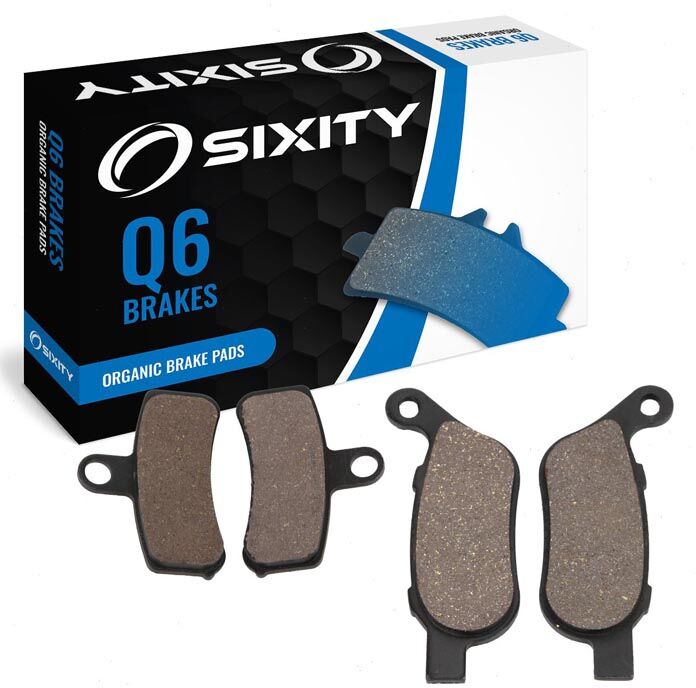 Sixity Front + Rear Organic Brake Pads 2008-2010 Harley Davidson FXD Dyna Super Glide