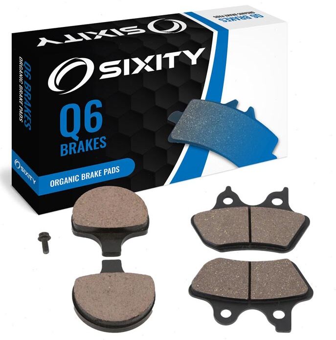 Sixity Front + Rear Organic Brake Pads 2007 Harley Davidson FLSTSC Softail Springer