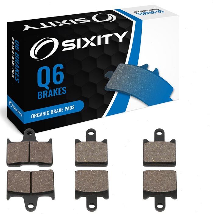 Sixity Front + Rear Organic Brake Pads 2006-2011 Kawasaki ZX1400 Ninja ZX-14