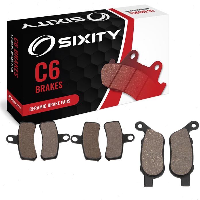 Sixity Front + Rear Ceramic Brake Pads 2014-2015 Harley Davidson Dyna FXDL Low Rider