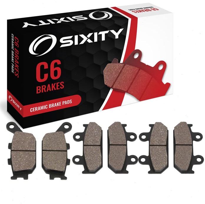 Sixity Front + Rear Ceramic Brake Pads 1991-1994 Honda CBR600F F2 Solid