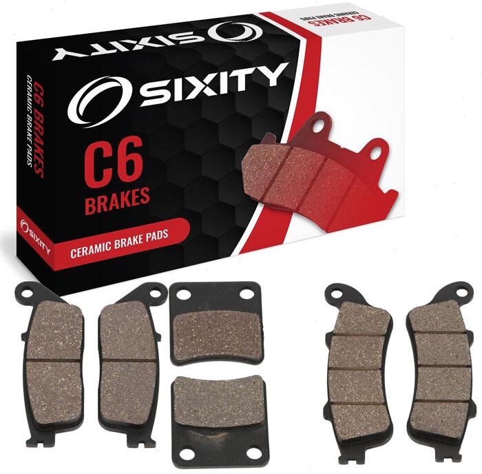 Sixity Front + Rear Ceramic Brake Pads 2007-2010 Honda FSC600 Silver Wing