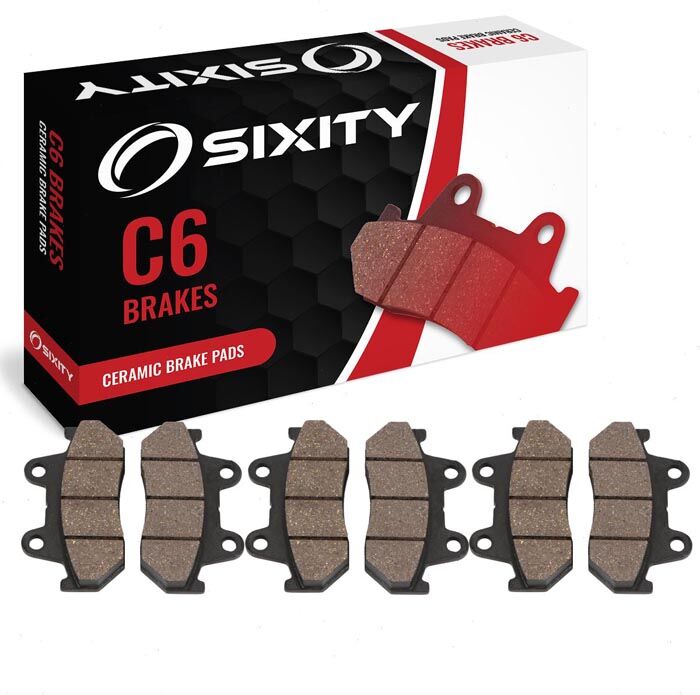 Sixity Front + Rear Ceramic Brake Pads 1984 Honda GL1200 Gold Wing 5mm